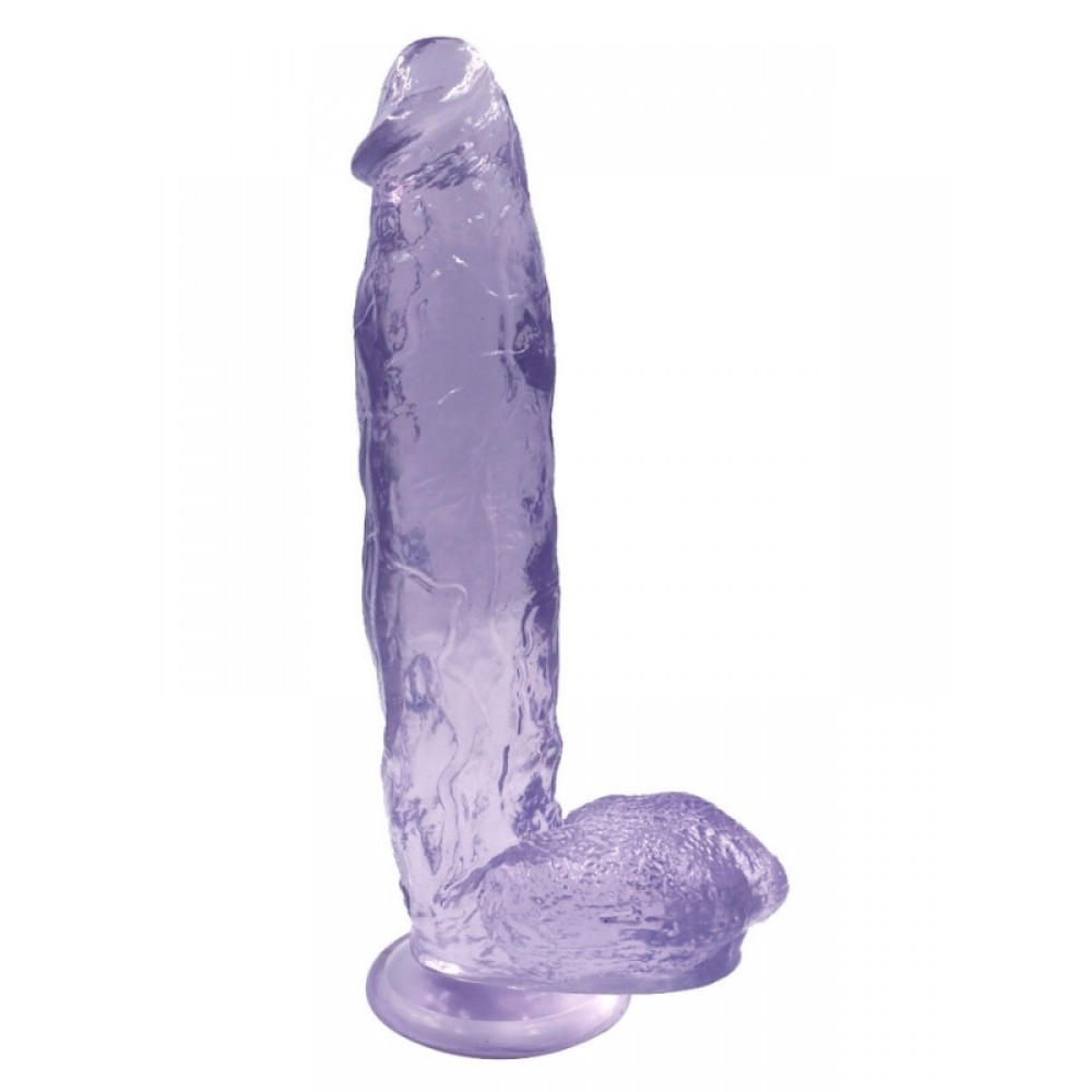 Büyük Boy Testisli Vantuzlu Mavi Jel Dildo 32cm